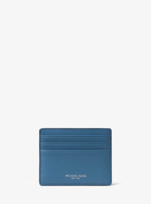 Panske Penazenky Michael Kors Harrison Crossgrain Leather Tall Card Case Námornícka Modrá - Doplnky Michael Kors Vypredaj | MOJTD-3126